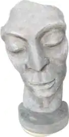 Aras - Face looking to the right, 90 cm H | cast stone 